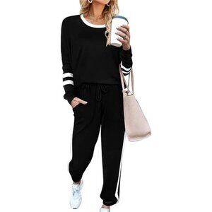 Women's Sweatsuit – 2 Piece Outfit with Crewneck Sweatshirt Pullover